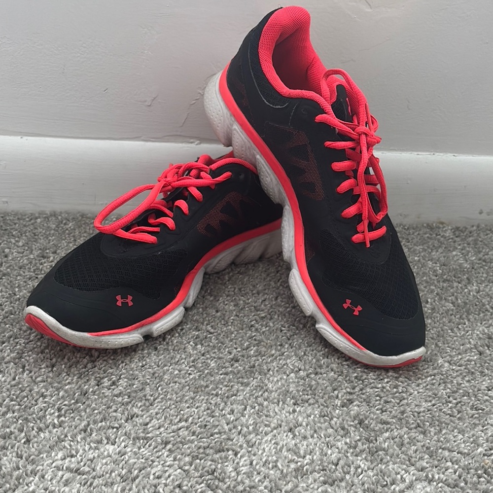 Under Armour Black and Pink Running Shoes
